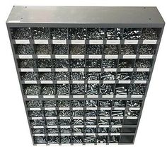 a large metal box filled with lots of screws