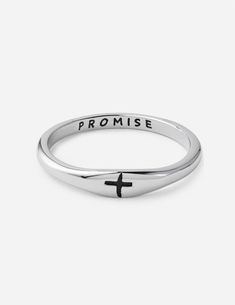 This promise ring is a physical symbol of your promise to Jesus. Shop all of our men's and women's Christian rings, promise rings, purity rings, Christian bracelets, and Christian jewelry today! Cute Promise Rings, Elevated Faith, Purity Ring, Christian Bracelets, Christian Jewelry, The Promise, Cute Rings, Stainless Steel Rings, Steel Ring