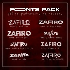 some type of font and numbers on a dark red background with the words'font pack '