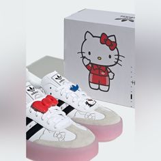 Women’s Originals Sambae Hello Kitty Shoes New In Box Size 7w Adidas Samba Women, Adidas Nizza Platform, Decorations Bedroom, Adidas Originals Shoes, Hello Kitty Shoes, Adidas Shoes Originals, Adidas Swift Run, Shoes Outfit Fashion, Christmas Decorations Bedroom