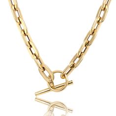 Large Anchor Link Toggle Necklace - Designer Necklaces - Jo Nayor Toggle Necklace, Diamond Necklaces, Gold Chain Necklace, Chain Link Necklace, Link Bracelets, Gold Chains, Lobster Clasp, Diamond Necklace, 18k Gold