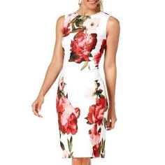 Perfect For Any Special Occasion,Formal, Wedding Guests, Cocktail,Evening, First Picture Is Same As Mine Just Different Floral Pattern. Sleeveless Floral Sheath Dress, New With Out Tags Never Worn, Displaying A Brilliant Floral Pattern, This Sleeveless Sheath Dress From Calvin Klein Accentuates Your Femininity. Product Details Zip Closure Round Neck Sleeveless Lined Floral Pattern Imported Product Specifications 39 In Length Material & Care Jersey Fabric Polyester, Spandex Dry Clean Only, Formal Wedding Guests, Floral Sheath Dress, Calvin Klein White, Sleeveless Sheath Dress, Wedding Guests, Size 6 Dress, Formal Wedding, Womens Calvin Klein, Jersey Fabric