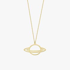 Saturn Necklace | 14K Solid Gold - Mionza Jewelry-14K Gold Necklace, delicate necklace, everyday necklace, gold planet necklace, gold saturn necklace, Minimalist celestial, minimalist necklace, Planet And Star, planet necklace, saturn necklace, Saturn Pendant, Science Jewelry, solid gold necklace, space necklace Saturn Necklace, Planet Necklace, Magical Gift, Ring Chain, Solid Gold Necklace, The Cosmos, Chain Ring, Necklace Length, Chain Styles