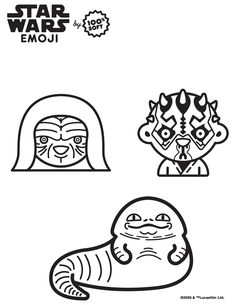 star wars emoui coloring pages for kids to print out and color with them