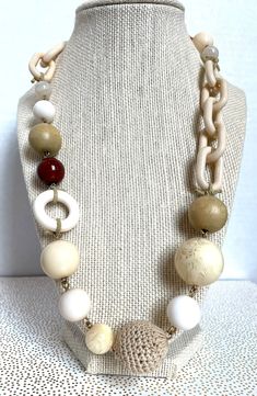 Elegant Beige Beaded Necklaces With Colorful Beads, Elegant Beige Beaded Necklace With Colorful Beads, Elegant Beige Beaded Necklaces With Large Beads, Beige Beaded Necklaces With Round Beads, Beige Beaded Necklace With Round Beads, Beige Beaded Chain Necklace With Round Beads, Elegant Beige Beaded Necklace With Large Beads, Cream Beaded Chain Necklace With Round Beads, Affordable Cream Round Bead Necklace