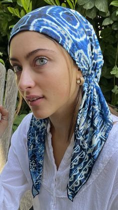 Casual hair scarf suitable for the pool Made from bathing suit material Lycra stretchy spandex washable fabric Stretchy, elasticized & adjustable One size fits most adult women Beautiful shades of blue Great gift idea for a gift Shades of blue. Denim match Cover and conceal your head. Suitable for long short hair. Uptown Girl Headwear brand Made in New York. Advertised in Times Square Womens stunning comfortable lightweight Hair Wrap accessory A great gift idea for a friend One size fits most. S Long Headband Scarf, No Hair Cover Hair Solutions, Head Scarf Square Pattern, Cheap Casual One-size Headscarf, Hair Cloth Fabric Wrap, Medical Head Scarf, Bible Costumes For Women Head Coverings, Cheap Casual One Size Headscarf, Affordable Casual Beach Headscarf