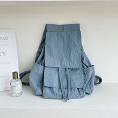 Style: Fashion, Casual, Daily, MinimalistType: BackpackPattern: Solid ColorStrap Type: Adjustable StrapWeight: 320 GClosure: ZipperSize Fit: about 37*15*37 cmLining Description: PolyesterMaterial: Nylon Bucket Backpack, Women Backpack Fashion, Dress Pant Suit, Clothing Boxes, Backpack Fashion, Backpack Pattern, Backpack For Women, Student Backpacks, Travel School