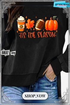 Jersey Casual Sweatshirt Relaxed Fit T-shirt With Ribbed Cuffs For Fall, Black Sweatshirt For Game Day In Fall, Game Day Graphic Print Long Sleeve Sweatshirt, Black Fall T-shirt For College, Black T-shirt For Fall Game Day, Fall Letter Print Long Sleeve T-shirt, Fall Long Sleeve Letter Print T-shirt, Fall Long Sleeve T-shirt With Letter Print, Fall Crew Neck Sweater With Graphic Print