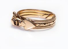 Gold Hands Puzzle Ring.Vintage eye-catching ring crafted with a unique design, the puzzle-style ring is made of 14K gold and features two hands in a clasp. Puzzle Ring, Genuine Love, Ring Crafts, Gold Hands, Ring Vintage, Only 1, Buy Vintage, Vintage Gold, Two Hands