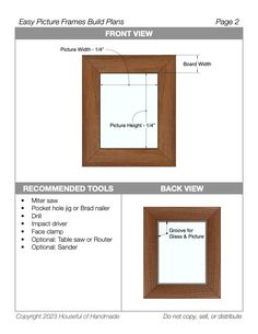 the instructions for how to build a wood framed mirror