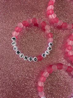 The first 2 words of 1 of my favorite songs and maybe yours too! I used light and dark pink glass beads with plastic letter beads. Made with memory wire to hold shape and easy put on. Each bracelet is handmade so color/placement of beads may vary. Pink Beaded Bracelets With Heart Beads For Birthday, Pink Friendship Bracelet With 8mm Beads, Pink Stretch Bracelet With 8mm Beads For Friendship, Pink 8mm Beads Stretch Bracelet For Friendship, Pink Name Bracelet With Colorful Beads For Friendship, Fun Pink Bracelet With Letter Beads, Pink Beaded Name Bracelet For Birthday, Pink Beaded Bracelets With 8mm Beads For Birthday, Adjustable Pink Beaded Bracelets With Letter Beads