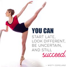 a woman in a red shirt and black shorts doing a dance pose