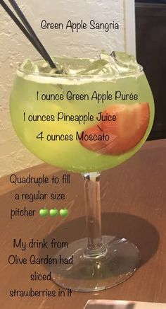 40+ St Patricks Day Cocktail Party Drinks Everyone's Gonna Love - HubPages Olive Garden Apple Sangria Recipe, Olive Garden Green Apple Moscato Sangria, Green Apple Sangria, Green Apple Moscato Sangria, Irish Cocktails, Moscato Sangria, Cocktail Party Drinks, St Patricks Day Drinks, Apple Sangria