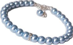 Elegant Adjustable Blue Crystal Bracelet, Adjustable Light Blue Jewelry For Party, Adjustable Blue Bracelet For Formal Occasions, Adjustable Light Blue Formal Jewelry, Elegant Adjustable Blue Beaded Bracelets, Adjustable Blue Crystal Bracelet For Wedding, Light Blue Round Beads Jewelry For Wedding, Elegant Blue Adjustable Pearl Bracelet, Elegant Light Blue Bracelets For Party