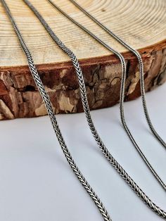 *WELCOME TO MY SilverChain Desing SHOP* Our *925 Sterling Silver Oxidized Foxtail Necklace, available in both **1.70 mm* and *2.40 mm* widths. This meticulously crafted piece combines classic design with modern sophistication, perfect for any occasion. *Key Features:* - *Material:* 925 Sterling Silver with Oxidized Finish - *Widths Available:* 1.70 mm and 2.40 mm - *Free Worldwide Shipping:* No minimum purchase required - *30 Days Return Policy:* Hassle-free returns within 30 days *Description:* Handmade Silver Stainless Steel Necklace, Silver Stainless Steel Snake Chain Jewelry, Sterling Silver Snake Chain Jewelry In Silver, Sterling Silver Jewelry With Adjustable Snake Chain, Silver Sterling Silver Jewelry With Snake Chain, Silver Stainless Steel Necklace With Box Chain, Silver Link Jewelry With Box Chain, Stainless Steel Silver Necklace With Box Chain, Sterling Silver Snake Chain Jewelry With Adjustable Chain