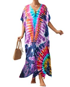 PRICES MAY VARY. Design:The swimwear kaftan dresses designed with colourful colours to make you look more lively and young.Our beach kaftan coverups use 1/2 length of sleeve ,offering a trendy look. This bathing suit covers for women is made of Viscose and skin-friendly material.Lightweight can keep you cool and refreshing in summer. Occasion: The best scene for bathing suit beach shirt is Beach. It's also suitable for pool party,cruise,vacation,water park and daily wear . One Size: Fashion swim Kaftan Dresses For Women, Plus Size Caftan, Maxi Beach Dress, Dress Swimsuit, Kaftan Dresses, Poolside Party, Beach Kaftan, Petite Plus Size, Swim Cover Up Dress