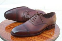 Crafted Leather Handmade Brown Leather Lace up Oxford Dress Wedding Shoes on Storenvy Quality Leather Boots, Custom Design Shoes, Us Size 10, Oxford Dress, Leather Lace, Brown Fashion, Dress Wedding, Lace Up Shoes, Leather And Lace