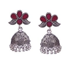 Make An Admirable Gift For Your Mother, Sister, Wife And Girlfriend. Beautifully Designed Earrings Can Be Used On Birthday, Marriage, Engagement, Any Occassion Material: Metal Brass with Handmade Oxidized Earrings Style : Stud With Jhumka Earrings Care Instruction : Avoid Heat & Chemicals Like Perfume, Deo, Alchol, Etc And Clean With Dry Cotton Cloth, Pack .In A Air Tight Container After Use Care Instruction : Avoid Heat & Chemicals Like perfume, Deo, Alcohol, etc and Clean with Dry cott Festive Dangle Bridal Earrings, Heavy Jhumkas For Festive Occasions, Elegant Danglers For Navratri, Diwali Jhumkas, Festive Bridal Dangle Earrings, Festive Drop Earrings Danglers, Heavy Bridal Earrings For Festive Occasions, Heavy Dangle Bridal Earrings, Bridal Earrings For Diwali