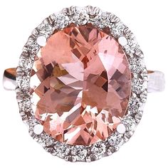 Formal Morganite Diamond Ring With Brilliant Cut, Formal Morganite Diamond Ring With Vvs Clarity, Formal Morganite Ring With Brilliant Cut, Formal White Gold Morganite Rings, Gia Certified Morganite Jewelry For Formal Occasions, Morganite Diamond Ring, Pink Morganite Ring, Morganite Diamond, Pink Morganite