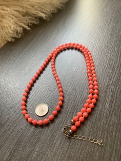 Handmade Natural Coral Pink Orange Necklace, Salmon jewelry, beaded Gemstone strand. One of a kind. This charming necklace is sure to bring happiness into your life! You'll get the same as on the photos necklace. The necklace is 29.5 inches long, plus extender 2 inches, therefore total length is 31.5 inches long. Each Coral bead is 5.5 mm. This clasp is silver plated. The necklace will arrive in a complimentary jewelry box, ready for gift giving. To see more jewelry created by VeraidaGifts, http Spiritual Single Strand Crystal Necklaces With Round Beads, Spiritual Single Strand Crystal Necklace With Round Beads, Double Strand Gemstone Beads Gift, Faceted Double Strand Beads For Gift, Faceted Double Strand Beads As Gift, Coral Necklaces With Faceted Round Beads, Coral Necklace With Faceted Round Beads, Double Strand Faceted Beads Necklace As Gift, Long Single Strand Crystal Necklace For Jewelry Making