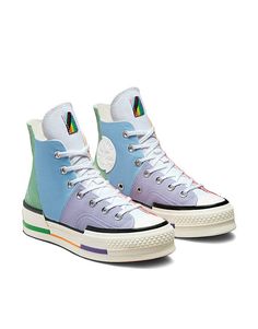 Cool Converse High Tops, Cool Converse, Star Branding, Converse Design, Converse Chuck Taylor 70, Chuck Taylor 70, Blue High Tops, Dopamine Dressing, Black Men Fashion Swag