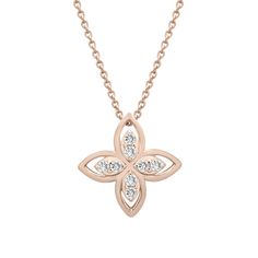 The beautiful Paris Diamond Flower Pendant is the perfect piece of jewelry to add to your everyday collection. This dainty diamond flower pendant can be layered with our other Miki and Jane pieces. - 18" Length with Spring Ring Clasp td {border: 1px solid #ccc;}br {mso-data-placement:same-cell;} - SI1 Diamond Clarity - H-I Diamond Color - Total Carat weight: 1/10 CT - Available in 10K YG, 10K WG, 10K RG, 14K YG, 14K WG, 14K RG - Ethically sourced materials and conflict-free diamonds - Fully comp Flower Pendant Jewelry With Single Cut Diamonds, Rose Gold Flower Diamond Jewelry, Luxury Flower Shaped Diamond Necklace Gift, Dainty Diamond Cut Flower Pendant Jewelry, Rose Gold Necklaces With Diamond Accents And Flower Shape, Rose Gold Flower Shaped Necklace With Diamond Accents, Rose Gold Flower Pendant Diamond Necklace For Anniversary, Rose Gold Diamond Flower Jewelry, Delicate Rose Gold Diamond Necklace With Flower Pendant