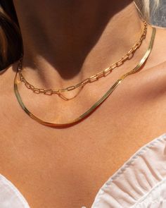 Our Allie necklace is crafted with a paperclip chain and in 14k gold filled, making it perfect for everyday wear. Its dainty design ensures comfort and subtle style. Wear this beauty alone or layer with our other necklaces. Materials14k gold filled Dimensions 16'', 18'' and 20'' Everyday 14k Gold Filled Paperclip Chain Necklace, Everyday Gold Chain Herringbone Necklace, Everyday Gold Plated Charm Necklaces With Paperclip Chain, Gold Plated Charm Necklaces With Paperclip Chain, Everyday Gold Plated Charm Necklace With Paperclip Chain, Everyday Charm Necklaces With Paperclip Chain In 14k Gold, Dainty 14k Gold Filled Chain Necklace For Everyday, Dainty 14k Gold Charm Necklaces With Paperclip Chain, Dainty 14k Gold Charm Necklace With Paperclip Chain