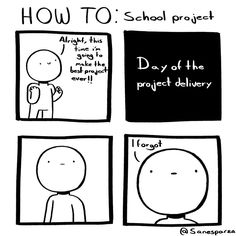 a comic strip about how to use the project delivery system for school projects and other activities