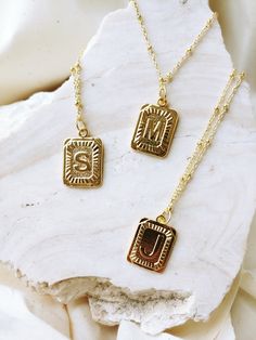 Monogram Pendant Necklace, Letter Necklace Initials, Square Pendant Necklace, Gold Pendent, Dainty Initial Necklace, Mobile Boutique, Monogram Pendant, Letter Pendant Necklace, Initial Necklace Gold