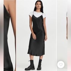 Never Worn - Brand New With Tags Gorgeous 100% Silk Questions? Leave A Comment Below! How To Style A Slip Dress, Sweater Over Dress, Slip Dress Outfit, Black Slip Dress, Midi Slip Dress, Maxi Slip Dress, Silk Midi Dress, Mini Slip Dress, Black Dresses Casual