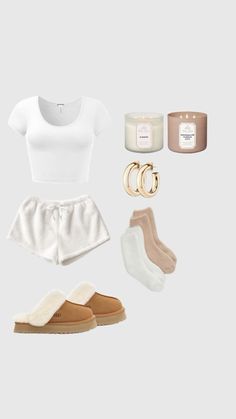 Shorts Comfy Outfit, Latte Candle, Fuzzy Shorts, Shorts Comfy, Comfy Outfit, Cute Lazy Outfits