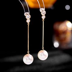 Pearl Earrings, Drop Earrings, Silver