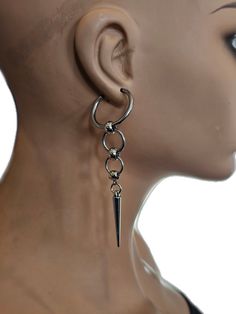 Edgy Handmade Metal Jewelry, Alternative Style Jewelry For Halloween Concert, Alternative Halloween Jewelry For Concert, Gothic Nickel-free Silver Body Jewelry, Nickel-free Silver Gothic Body Jewelry, Nickel-free Gothic Silver Body Jewelry, Edgy Halloween Pierced Earrings, Edgy Pierced Halloween Earrings, Emo Metal Earrings For Halloween