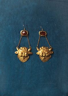 Satyros Earrings, Ancient Jewelry, Greek Earrings, Goddess Jewelry, Satyr Head Jewelry - Etsy Brass Jewelry Handmade, Greek Earrings, God Dionysus, Persian Jewelry, Ancient Roman Jewelry, Ancient Greek Jewelry, Roman Jewelry, Ancient Jewellery, Goddess Jewelry