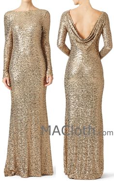 MACloth Women Mermaid Long Sleeves Sequin Evening Dress Formal Gown With Cowlback Formal Dresses Full Sequin, Long Dress Party Elegant Sequin, Luxury Long Sequin Dress For Party, Luxury Elegant Sequin Dress For Party Season, Gold Formal Dress Long Luulla, Luxury Long Sleeve Sequin Dress For Cocktail, Luxury Elegant Long Sleeve Sequin Dress, Luxury Sequin Gala Dress For Fall, Luxury Sequin Dress For Summer Formal Occasions