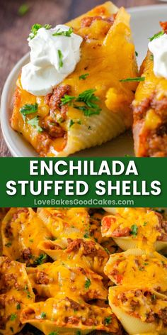 Enchilada Stuffed Shells pin collage Enchilada Stuffed Shells, Chili Relleno, Tasty Dinner, Stuffed Shells Recipe, Pasta Dinners, Pasta Dinner Recipes, Recipes For Dinner, Stuffed Pasta Shells, Easy Pasta Recipes