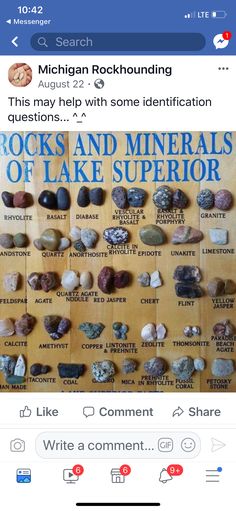 an image of rocks and minerals on facebook