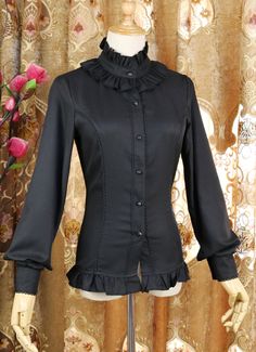 Steampunk Gothic Medieval Blouses Renaissance Victorian Women Shirts     Color:  As Picture   Applicable People:Adult   Gender:Women   Material: This Blouses is made of  High Quality Chiffon, soft and comfortable to wear   Package Includes: One Blouses   OCCASION: Masquerade,Birthday Party,Cosplay Party,and it's a good gift for Girlfriend,Daughter       Size:(cm)   S    Bust84cm   Waist70cm   Shoulder35cm   Sleeve59cm&nbsp Gothic Tops For Costume Party In Fall, Gothic Top For Costume Party In Fall, Gothic Long Sleeve Tops For Costume Party, Gothic Style Cosplay Top For Fall, Gothic Tops For Fall Costume, Fitted Gothic Tops, Medieval Long Sleeve Costume Top, Medieval Costume Top With Long Sleeves, Medieval Style Long Sleeve Costume Top