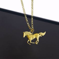 Amazing gift for horse lover:  Prancing Horse charm Necklace, sterling silver or gold plated. Item details: Material: sterling silver or gold plated. Pendant size -1 inch.  Necklace length - 14-26 inch.  Chain type: rolo, box or Figaro. The gold color jewelry are made of brass, coated with a thick layer of 18k gold and is durable for a long time. The silver jewelry is stamped with the 925 stamp, and is water-resistant, permanently. 🧡If you have any question or request about this item please let Gold Horse Design Pendant Necklace, Gold Pendant Necklace With Horse Design, Prancing Horse, Golden Horse, Horse Pendant, Horse Necklace, Silver Horse, Horses Pendant, Gifts For Horse Lovers