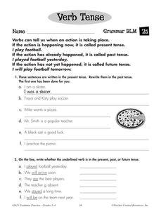 the verb tense worksheet