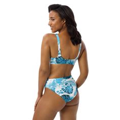 Introducing the FYC Recycled High Waisted Bikini Set 🌊 It’s too easy to fall in love with this bikini set! Whether you’re lounging by the pool or hitting the beach, this swimwear is designed for comfort and style. Here’s why it’s a must-have: 🌿 Eco-Friendly Material: Crafted from recycled REPREVE polyester, this bikini helps reduce plastic waste. Feel good about your swimwear choice while looking fabulous! 👙 Features: Double-layered construction: Provides extra support and coverage. Removable Beachy Bra-friendly Swimwear For Vacation, Beachy Tie-side Swimwear For Pool, Vacation Pool Swimwear With Tie-side Bottom, Beachy Seamless Swimwear For Beach Party, Beachy Seamless Swimwear For Poolside, Beachy Seamless Swimwear For Vacation, Tropical Underwire Tankini For Vacation, Seamless Swimwear For Beach Party, Seamless Beachwear For Beach Party