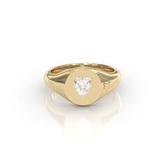 Heart Diamond Cut Signet Ring Fall in love with our Heart Diamond Cut Signet Ring, meticulously crafted in 14k or 18k solid gold. This elegant signet ring features a stunning 0.5 CT heart-cut lab-grown diamond, known for its EFG color and VS clarity, set in a polished, shiny finish. Measuring 10mm x 10mm with a band that starts at 1.8mm, this gold signet ring is perfect as a pinky ring or a statement piece. Celebrate your special moments with this exquisite and timeless piece, designed to captur Luxury 14k Gold Heart Ring With Vs Clarity, Valentine's Day Single Diamond Ring In Fine Jewelry Style, Classic Heart-shaped Signet Ring For Wedding, Heirloom 14k Gold Heart Promise Ring, Gold Diamond Ring Stamped 14k For Valentine's Day, 14k Heart Cut Diamond Ring For Valentine's Day, 14k Stamped Diamond Ring For Valentine's Day, 14k Gold Heart Ring With Single Diamond, Heart Ring With Single Diamond Round Cut As Gift