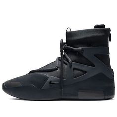 Jerry Lorenzo and Nike added a new colorway to their expanding FOG 1 line with the Nike Air Fear Of God 1 Triple black as their tenth release. (SNKR/Retro/Unisex/Non-Slip/High Top/Basketball) Nike Modern High-top Sneakers For Streetwear, Modern Black High-top Sneakers With Boost Midsole, Modern Nike Custom Sneakers With Boost Midsole, Modern Nike High-top Sports Sneakers, Modern Nike High-top Sneakers For Sports, Modern Black Lace-up Basketball Shoes, Modern Black High-top Sneakers With Laces, Nike Modern Mid-top Custom Sneakers, Modern Nike Mid-top Custom Sneakers