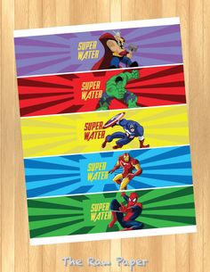 the incredible spider man and other cartoon characters are depicted in this printable book cover