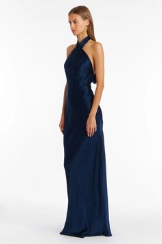 All Dresses – Page 7 – Amanda Uprichard Navy Prom Dresses, Blue Satin Dress, Navy Blue Prom Dresses, Formal Wedding Guest Dress, Feminine Dresses, Blue Silk Dress, Blue Dress Formal, Wedding 2025, Silk Dress Long