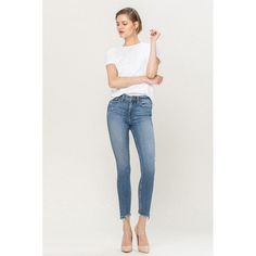 High rise broken hem ankle skinny — LECCE Ankle Length, Stretch Denim, High Rise, High Waisted, How To Wear