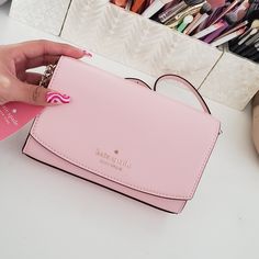 Brand New With Tags! Authentic Kate Spade Staci Small Flap Crossbody Style: Wlr00632 Color: Light Crepe (More Like A Baby Pink Color) Specifications: 4.9" H X 7.6" W X 2.1" D Crossbody Strap Drop: 22" Saffiano Leather Interior Center Card Slot Exterior Slip Pocket On Back Flap Closure With Magnetic Snap Smoke Free Home! Pink Kate Spade Purse, Small Purses And Handbags, Light Pink Purse, Minnie Mouse Purse, Kate Spade Purse Pink, Kate Spade Staci, Pretty Purses, Baby Pink Color, Leather Laptop Case