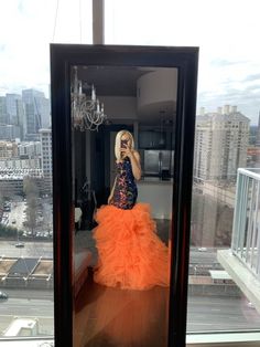 Orange tulle sequins dress – Oyemwen Rose Gold Dress Short, Jason Waud, Orange Prom Dress, Senior Prom Dress, Black Glitter Dress, Puffy Prom Dresses, Orange Prom Dresses, Floral Tulle Dress, Dinner Gowns