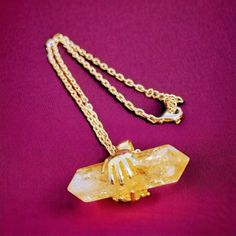 * I Ship Worldwide * All Measurements Are Approximate *** Mother's Day, Easter, Graduation Gift *** New In Gift Box *** New Returned Items Must Still Be In New Condition; Any Tags Must Be Intact. This Unusual Pendant Necklace Features A Pointed Citrine Stone. The Necklace Is 18.5 - 20.5 Inches Long And Has A Lobster Closure And Is Perfect For Any Occasion. The Pendant Has A Total Carat Weight Of 48.5 And Is Designed For Both Men And Women. The Piece Includes A Paperclip Chain. This Piece Is Perf Yellow Spiritual Round Jewelry, Spiritual Yellow Crystal Necklace Gift, Yellow Spiritual Pendant Necklace, Spiritual Yellow Pendant Necklace, Yellow Crystal Necklaces As A Gift, Yellow Crystal Gemstone Necklace For Gift, Yellow Gemstone Crystal Necklace For Gift, Spiritual Citrine Pendant Necklace, Spiritual Yellow Citrine Necklace