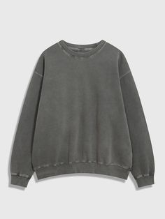 Editor's notesIt is an oversized sweatshirt with round neck. The basic sweatshirt is matched with any items. Made of garment dyed fabric, it has casual and vintage mood. The ribbed neck, cuffs, and hem make comfy fit.- Oversized fit- Round neck- Ribbed neck, cuffs, hem- Logo labelMeasurements(in.)M / L- Shoulder: 24.8 in. / 25.2 in.- Sleeve Length: 24.8 in. / 25.2 in.- Chest: 27.2 in. / 28.1 in.- Length: 27.2 in. / 27.6 in.*Model info: Height 5’ 11” Chest 35.8” Waist 30.3” Hips 38.2” / Fitting s Plain Crewneck Sweatshirt, Washed Black Sweatshirt With Ribbed Cuffs For Winter, Winter Washed Black Sweatshirt With Ribbed Cuffs, Washed Black Hoodie With Ribbed Cuffs And Crew Neck, Winter Loungewear Washed Black Sweatshirt, Washed Black Long Sleeve Sweater With Ribbed Cuffs, Long Sleeve Sweater In Washed Black With Ribbed Cuffs, Long Sleeve Washed Black Sweater With Ribbed Cuffs, Relaxed Fit Soft-washed Solid Color Sweatshirt